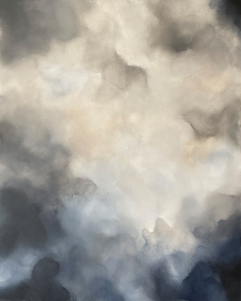 Winter Light No. 1 – Abstraktes Wolkenbild von Christin von Wels im Hochformat