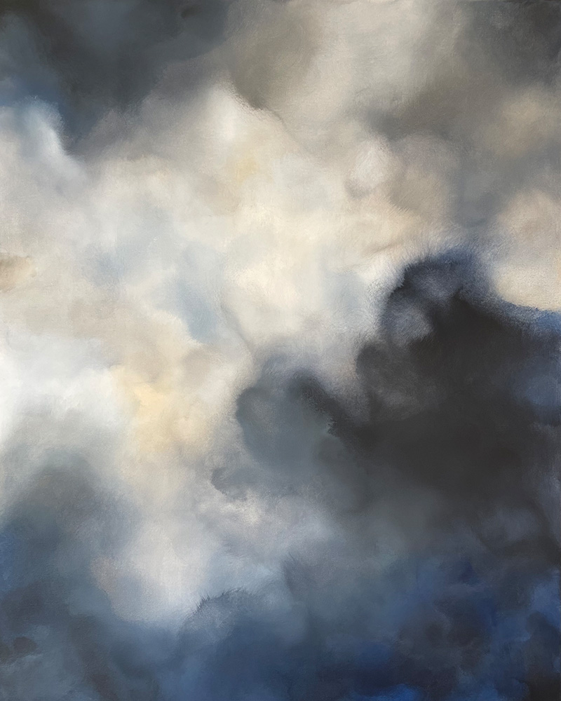 Winter Light No. 2 – Abstraktes Wolkenbild von Christin von Wels im Hochformat